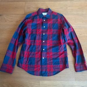 Goodfellow Blue and Red plaid button down shirt, M